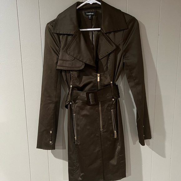 Bebe Trench Coat, NWOT, size xsmall, brown - Picture 9 of 9